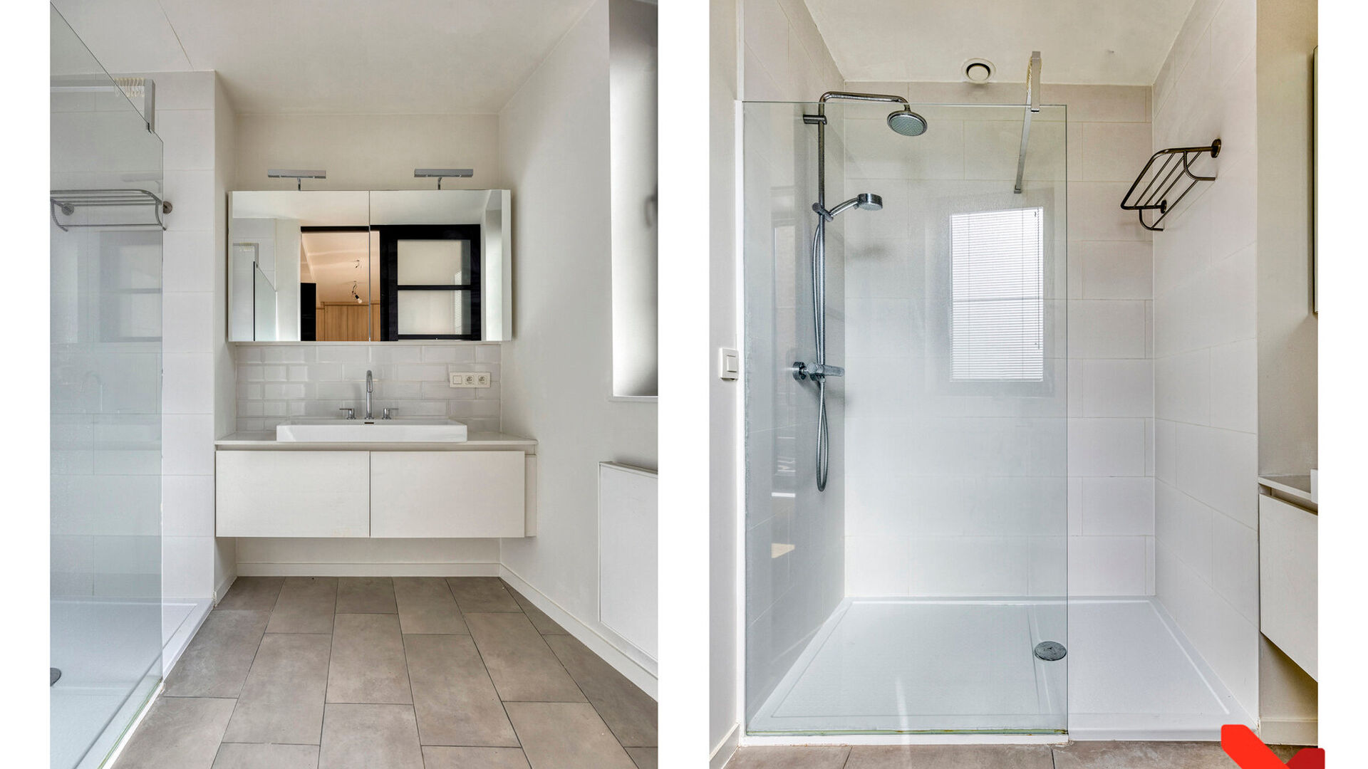 Moderne badkamer met inloopdouche.